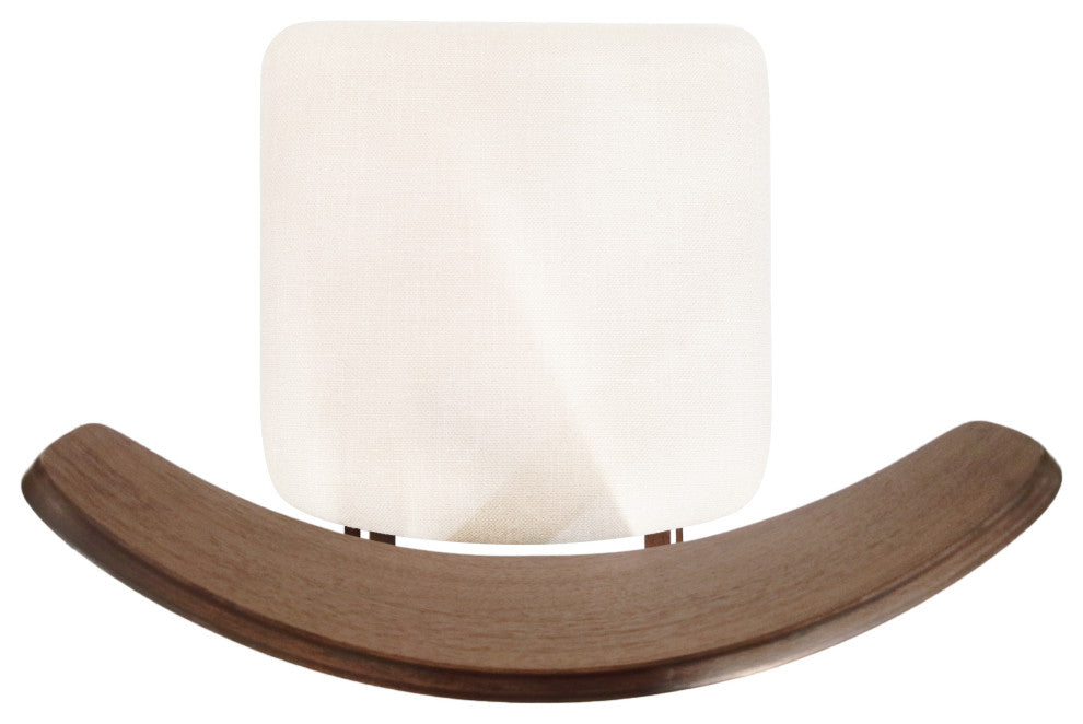Sunapee Fabric Upholstered Wood Dining Chairs, Set of 2, Light Beige + Natural Walnut