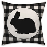 Buffalo Check Bunny Silhouette 18x18 Throw Pillow