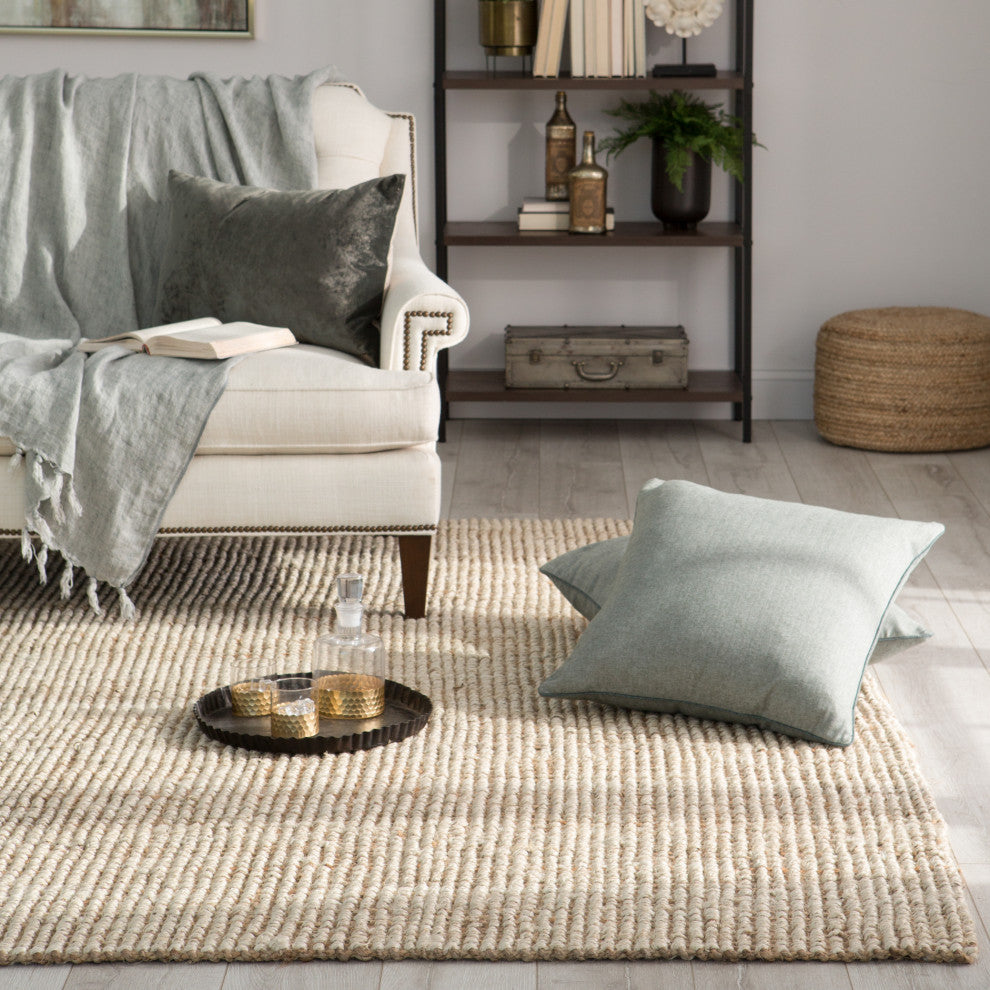 Jaipur Living Mayen Natural Solid White/Tan Area Rug, 10'x14'