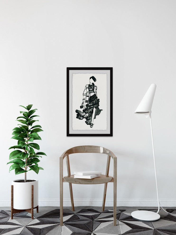 "Flowy Skirt II" Framed Painting Print, 16"x24"