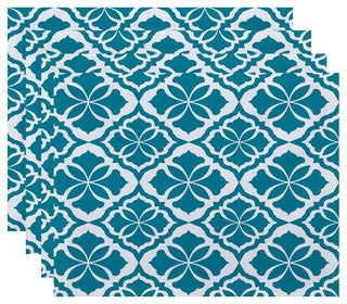 Ceylon, Geometric Print Placemat, Turquoise