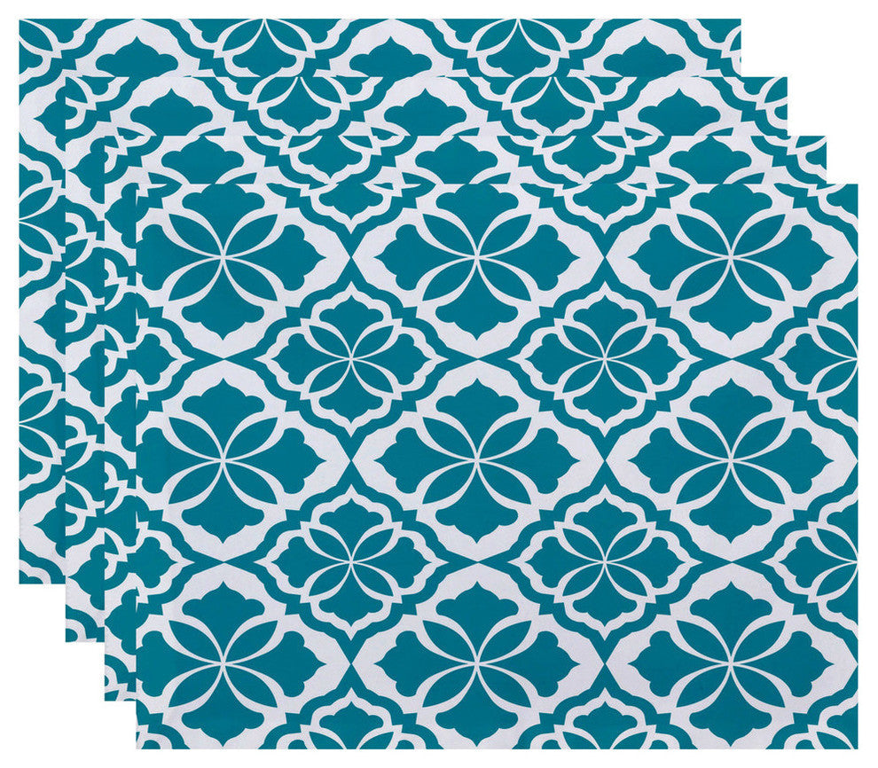 Ceylon, Geometric Print Placemat, Turquoise