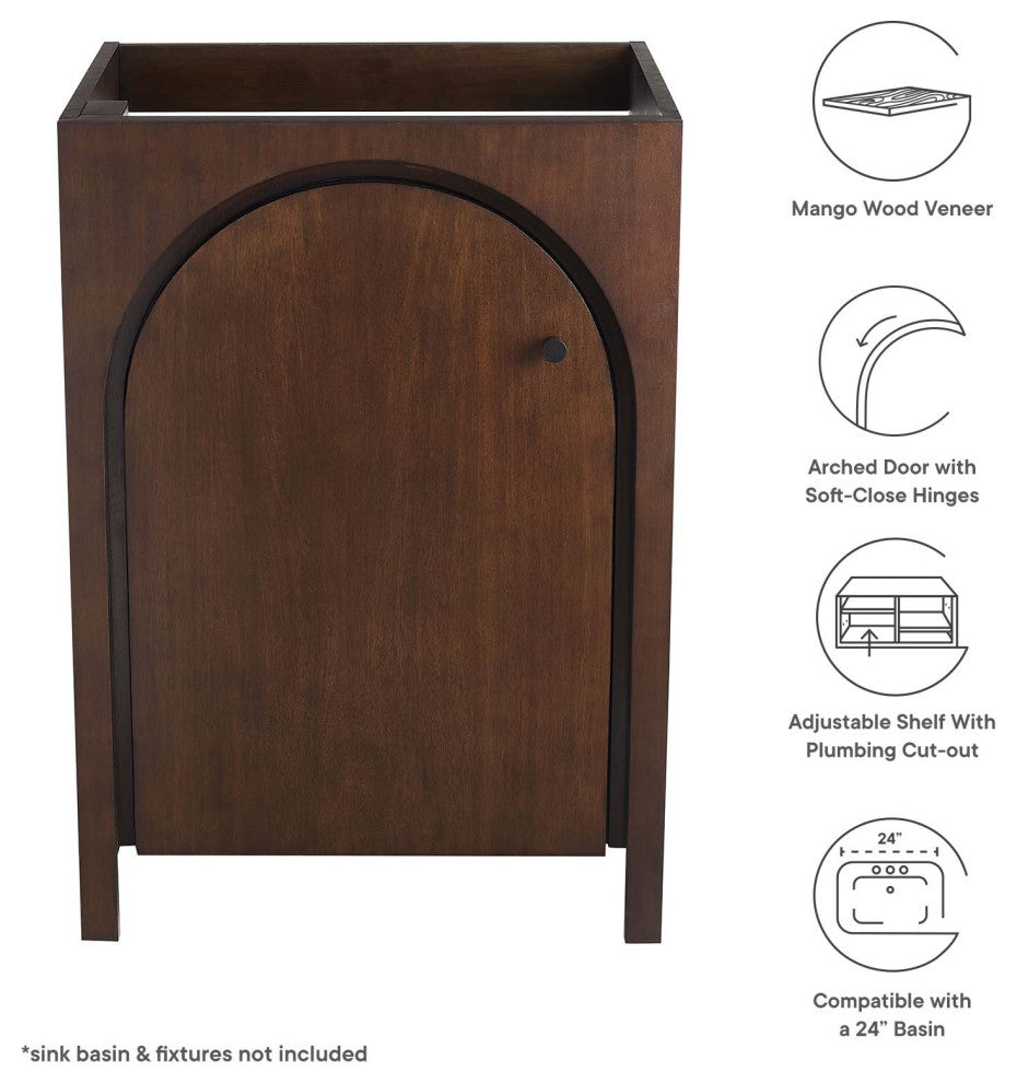 Appia 24" Bathroom Vanity Cabinet (Sink Basin Not Included) - Walnut