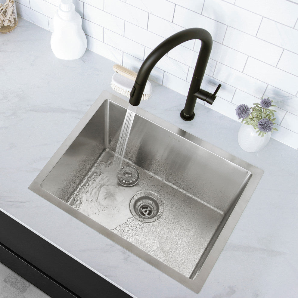 STYLISH Dual Mount 22" Single-Bowl Stainless Steel Utility Laundry Sink C122
