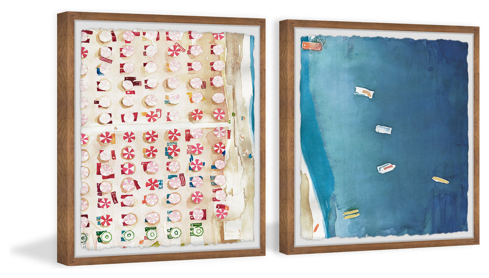 Packed Beach III Diptych, 36"x18"