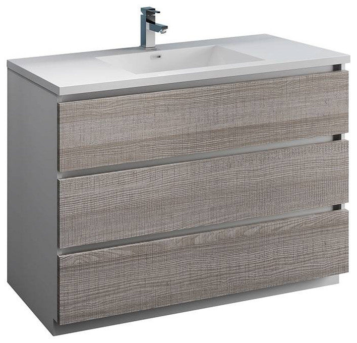 Fresca FCB9348HA-I Lazzaro 48" Glossy Ash Gray Freestanding Cabinet With Sink