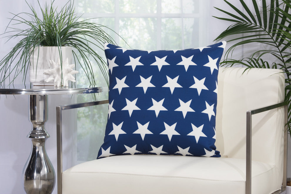 Mina Victory AS215 Throw Pillow, Navy/White, 20" x 20"
