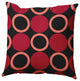 Mod Circles Indoor/Outdoor Throw Pillow, Dark Red, 18"x18"