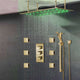 Fontana Saint Denis Large Brushed Gold LED Rain Shower Head, Body Jets
