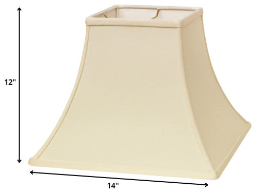 14" Ivory Premium Square Bell Slanted No Slub Lampshade