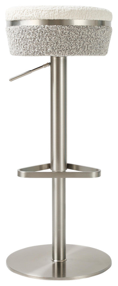 Astro White and Grea Boucle Adjustable Stool