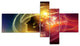 Illuminating Human Head Fractal, Abstract Canvas Art Print, 60"x32", 5 panels
