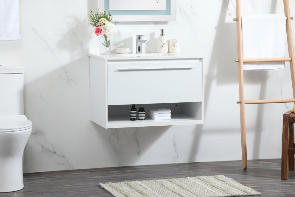 Elegant Decor Roman Bathroom Vanity White