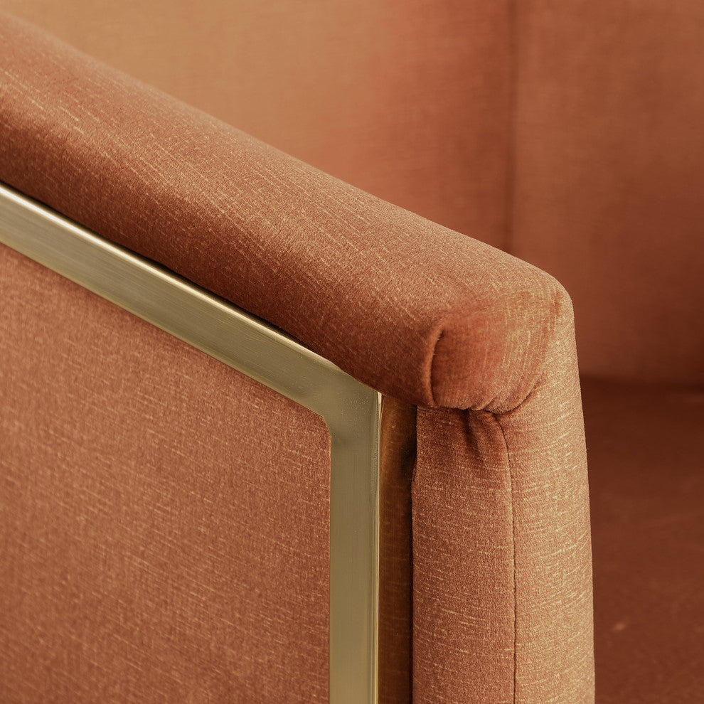 Tierra Velvet Upholstered Dining Chair, Cognac