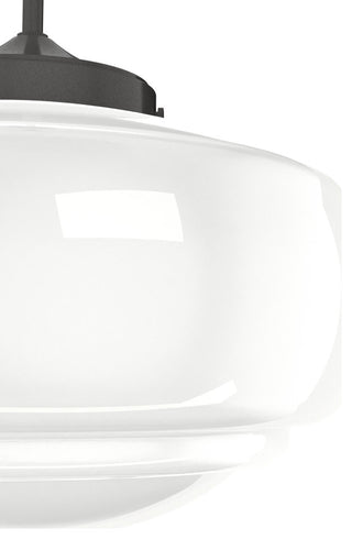 Hunter 16" Saddle Creek Noble Bronze 1-Light Cased White Glass Pendant Fixture