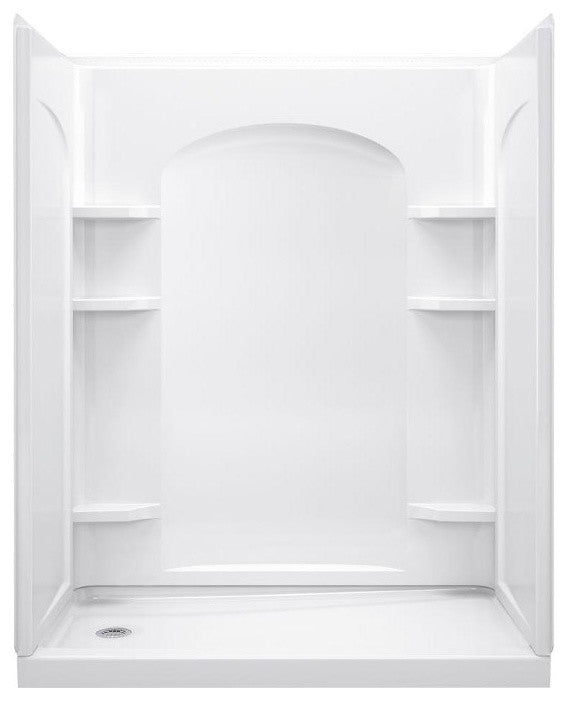 Sterling Alcove 60"x32"x74.75" Vikrell Left Shower Kit, White