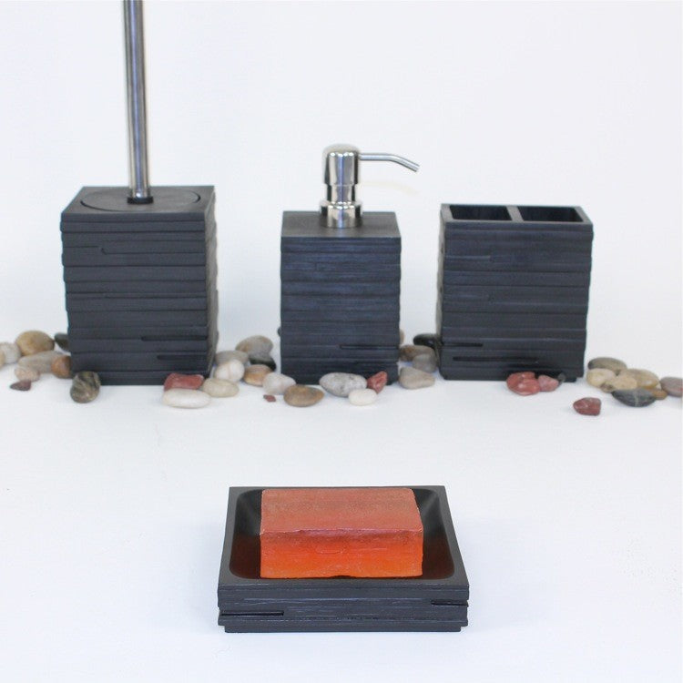 Square Black Soap Holder
