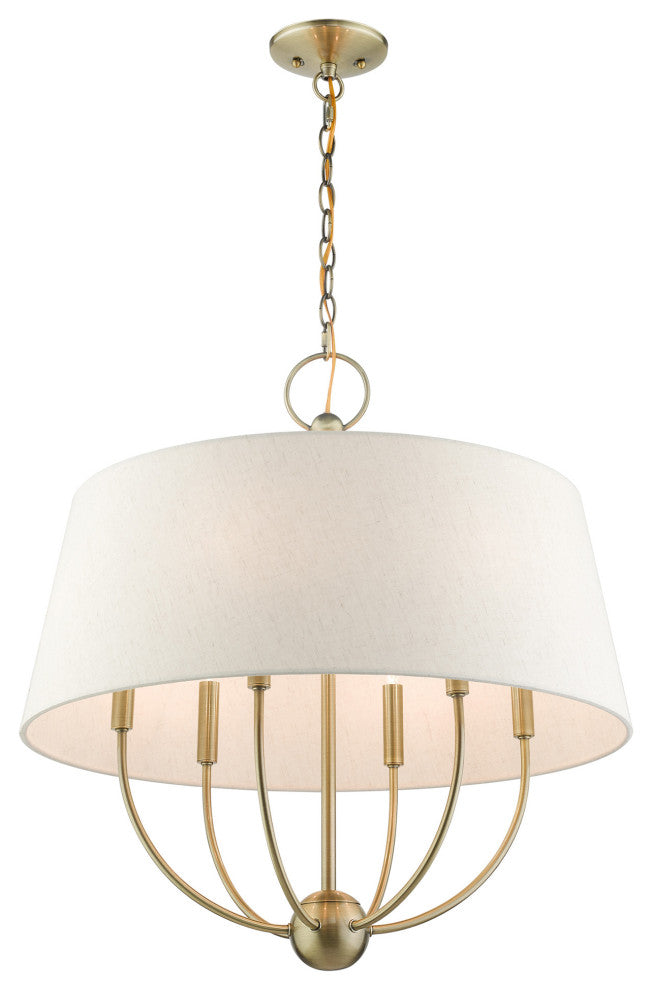 Antique Brass Transitional, English Country, Rustic, Casual Pendant Chandelier