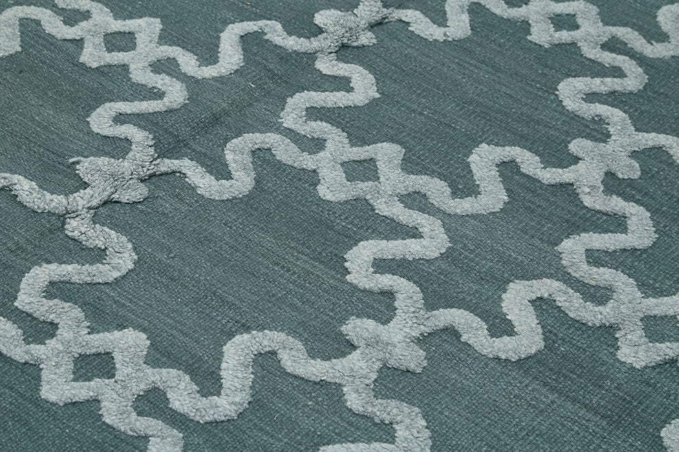 Rug N Carpet - Hand-knotted Modern Design 8' x 10' Wool Flatweave Kilim Rug