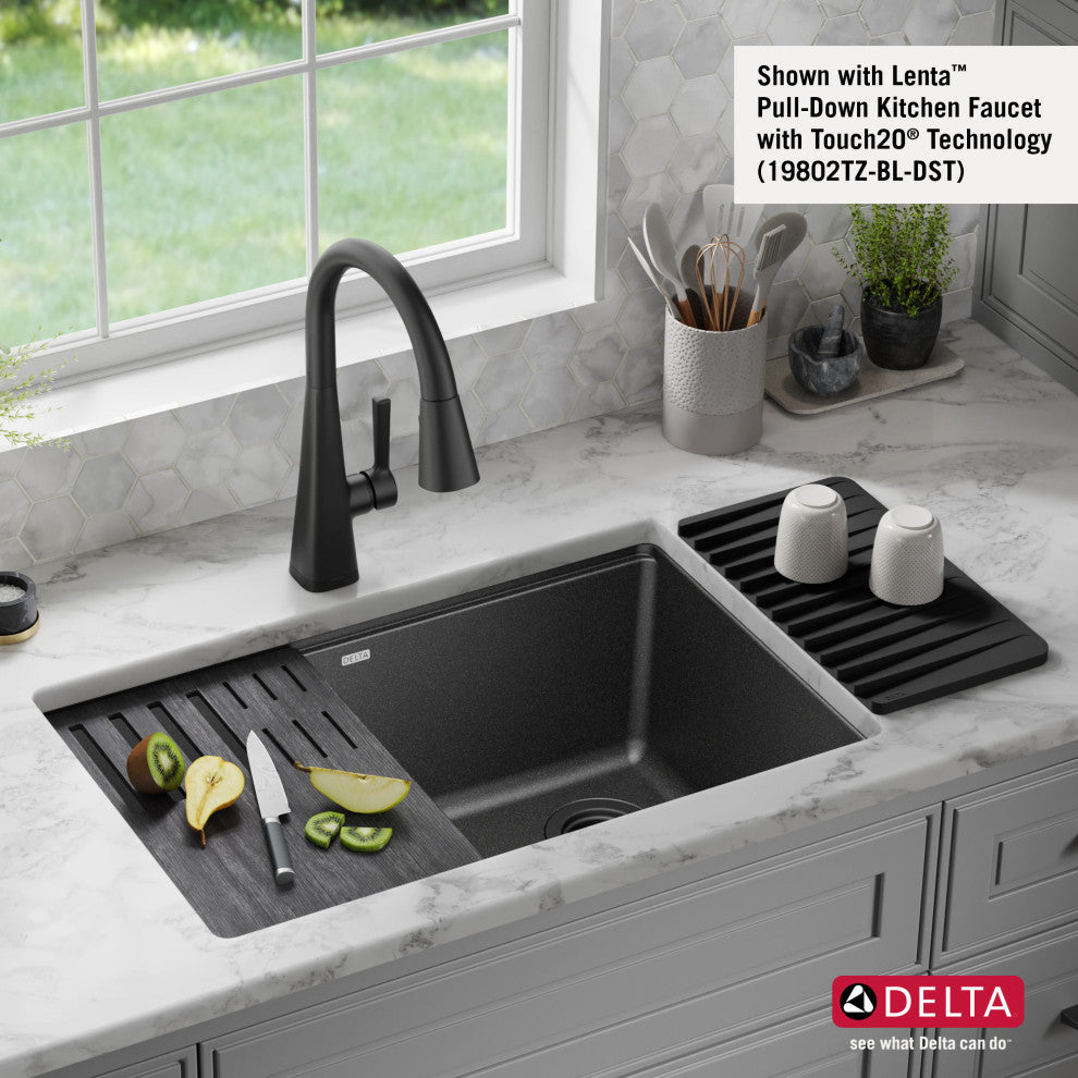 Delta 75B933-30S Everest 30"? Workstation Kitchen Sink Undermount - White