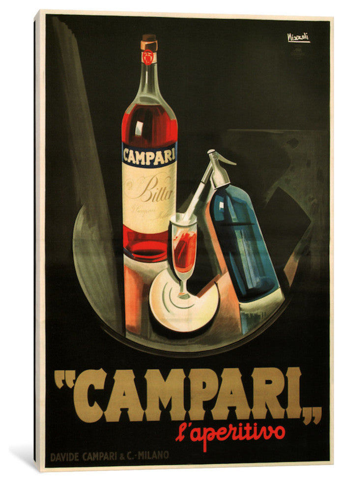 "Campari Aperitivo Advertising VIntage Poster" Wrapped Canvas Print, 40x26x1.5