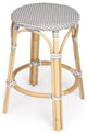 Grey and White Rattan Counter Stool