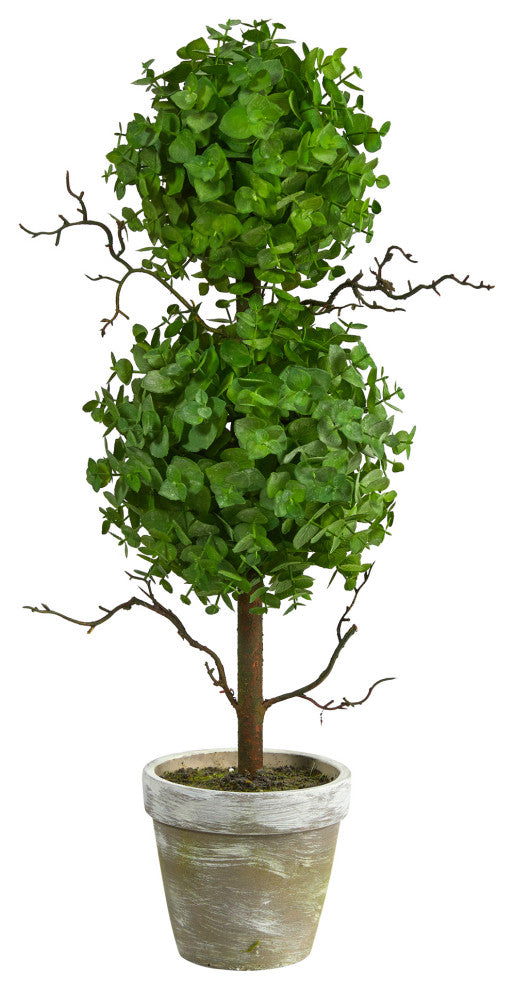 2' Eucalyptus Double Ball Topiary Artificial Tree