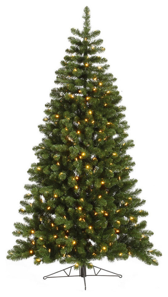 Vickerman 7.5' Grand Teton Half Artificial Christmas Tree, Warm White LED Lights