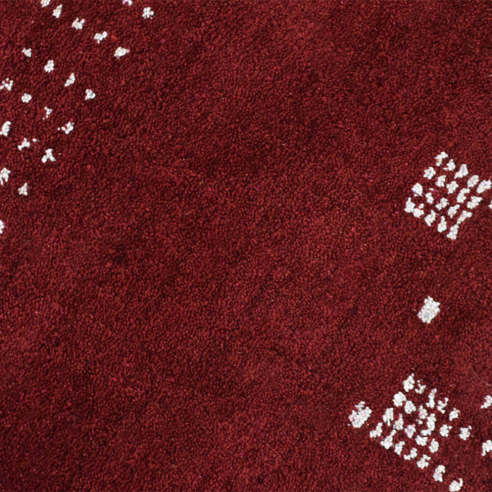 HAND KNOTTED LOOM SILK ECO-FRIENDLY AREA RUGS -6'x6', Round, Red, Contemporary