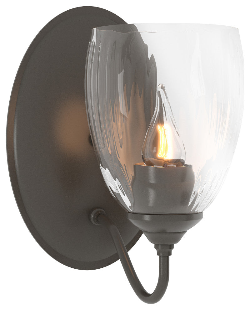 Simple Lines Sconce, Dark Smoke Finish, Water Glass