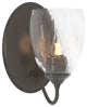 Simple Lines Sconce, Dark Smoke Finish, Water Glass