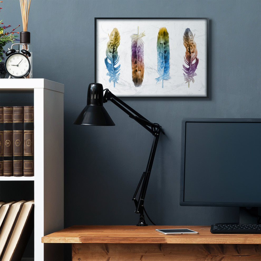 Feathers In Watercolor Design, 24"x30"
