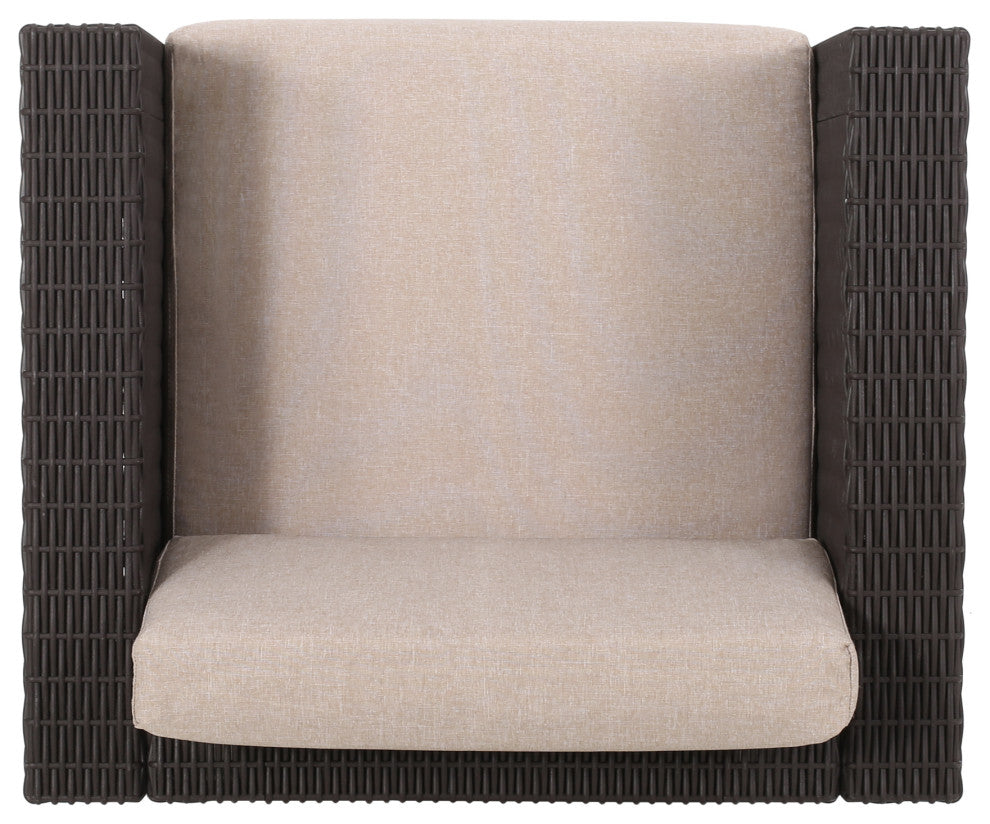 Ethan Outdoor Faux Wicker Club Chairs with Cushions