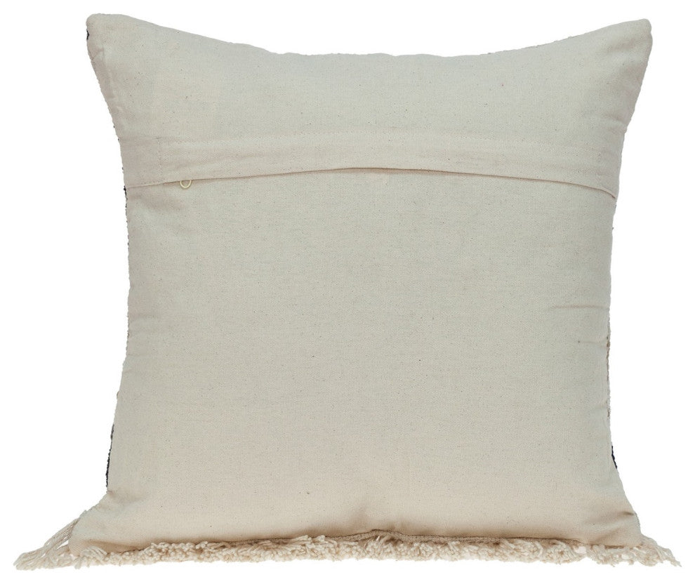 Black White and Tan Textured Pillow