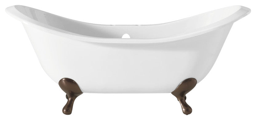 Cheviot Products Regency Cast Iron Bathtub With Faucet Holes, Antique Bronze