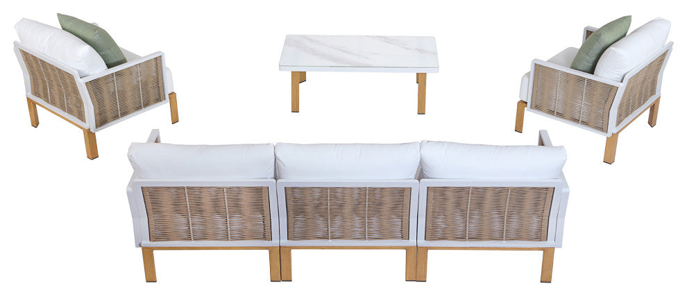 Manhattan Comfort 4-Piece Vine Patio Conversation Set