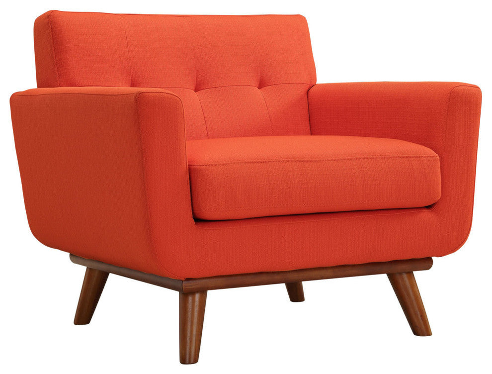 Modern Contemporary Armchair and Sofa, 2-Piece Set, Red