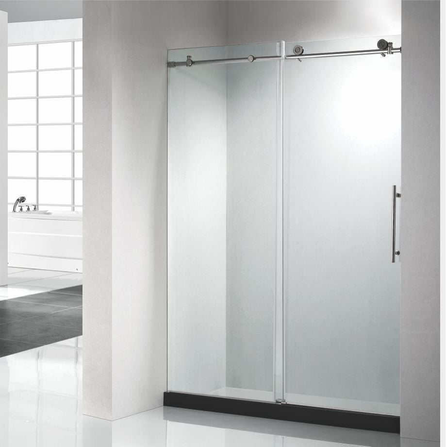 60" W x 76" H Frameless Single Sliding Shower Doors