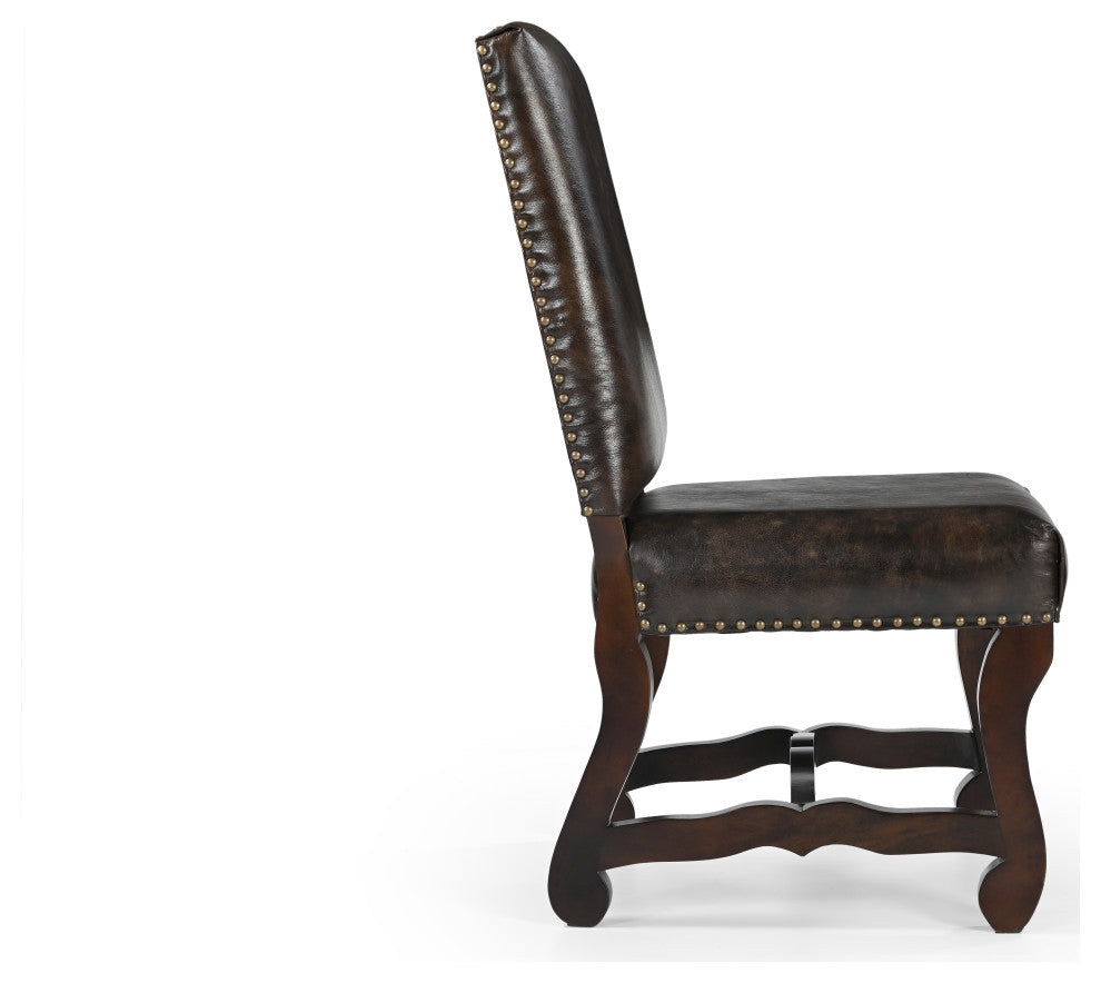Kelcy Upholstered Dining Chairs, Set of 2, Dark Brown