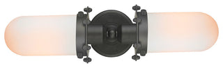 Centri 2-Light Bath Vanity-Light, Oil Rubbed Bronze, Matte White