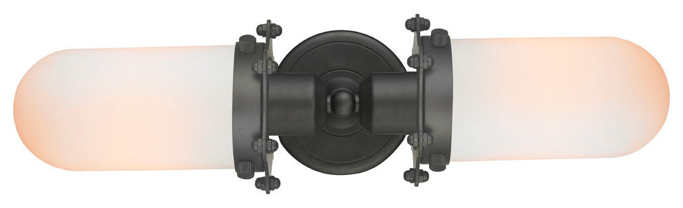 Centri 2-Light Bath Vanity-Light, Oil Rubbed Bronze, Matte White