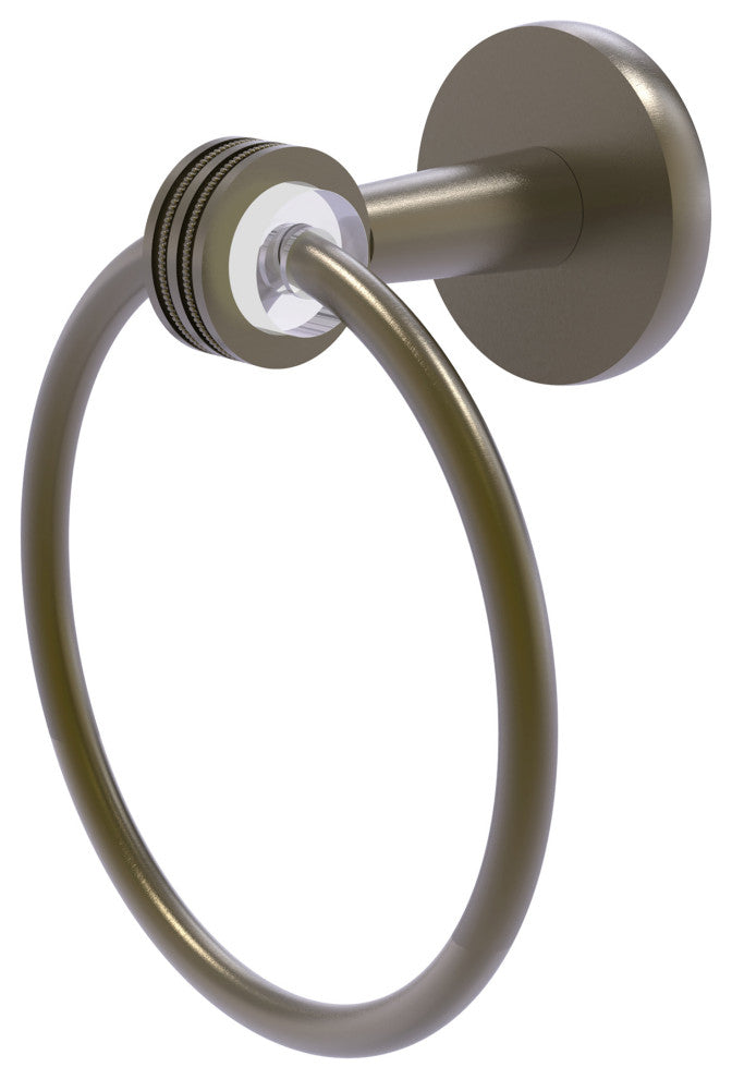 Clearview Towel Ring with Dotted Accents, Antique Brass