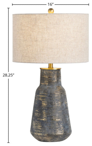Trinity 28" Urn Table Lamp With Linen Drum Shade, Gray