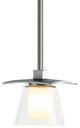 Wren Mini Pendant, Dark Smoke Finish, Opal and Clear Glass