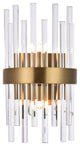 Dylan 2-Light Gold and Clear Wall Sconce Clear Royal Cut Crystal