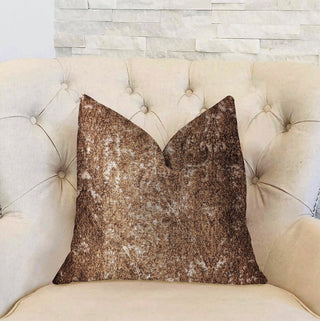Chestnut Crush Brown Luxury Throw Pillow, 12"x20"