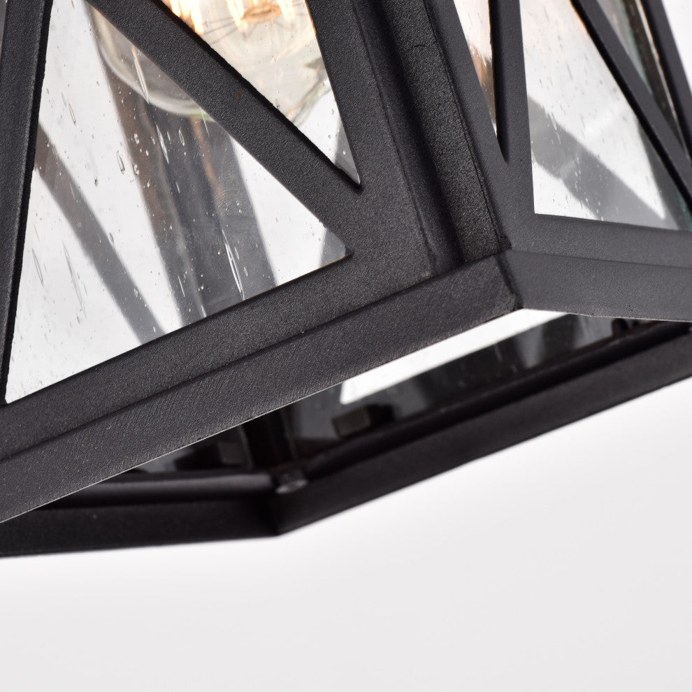 CHLOE Lighting VINCENT Transitional 1-Light Textured Black Outdoor Wall Sconce