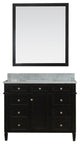 Samantha 42" Bathroom Vanity With Carrera Marble Top and Mirror
