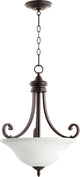 QUORUM 8154-3-186 Bryant 3-Light Pendant Light, Oiled Bronze with Satin Opal