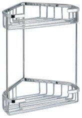 Chrome Corner Double Shower Basket